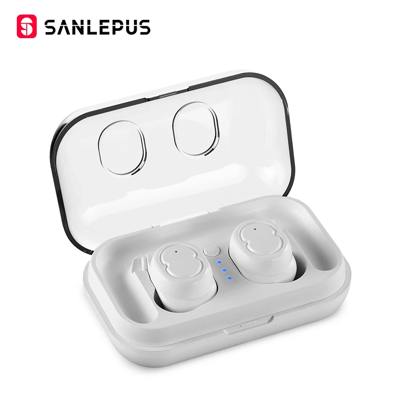 SANLEPUS Mini Dual V5.0 беспроводные наушники Bluetooth наушники 3D стерео звук наушники с двойным микрофоном и зарядным устройством - Цвет: Standard White