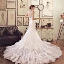 New Europe Sexy Elegant Lace Mermaid font b Wedding b font font b Dress b font