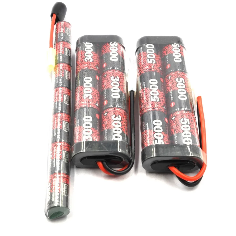 7,2 V 3000mAh 5000mAh 10C перезаряжаемый Ni-MH аккумулятор высокой мощности для RC автомобиля лодки грузовика Tamiya разъемы 1/16