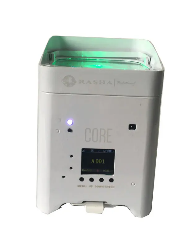 

White Case APP Mobile Battery LED Par Light With 4*18W 6in1 RGBAW UV Colors Support Android Iphone Teaport Fast Charger Stage