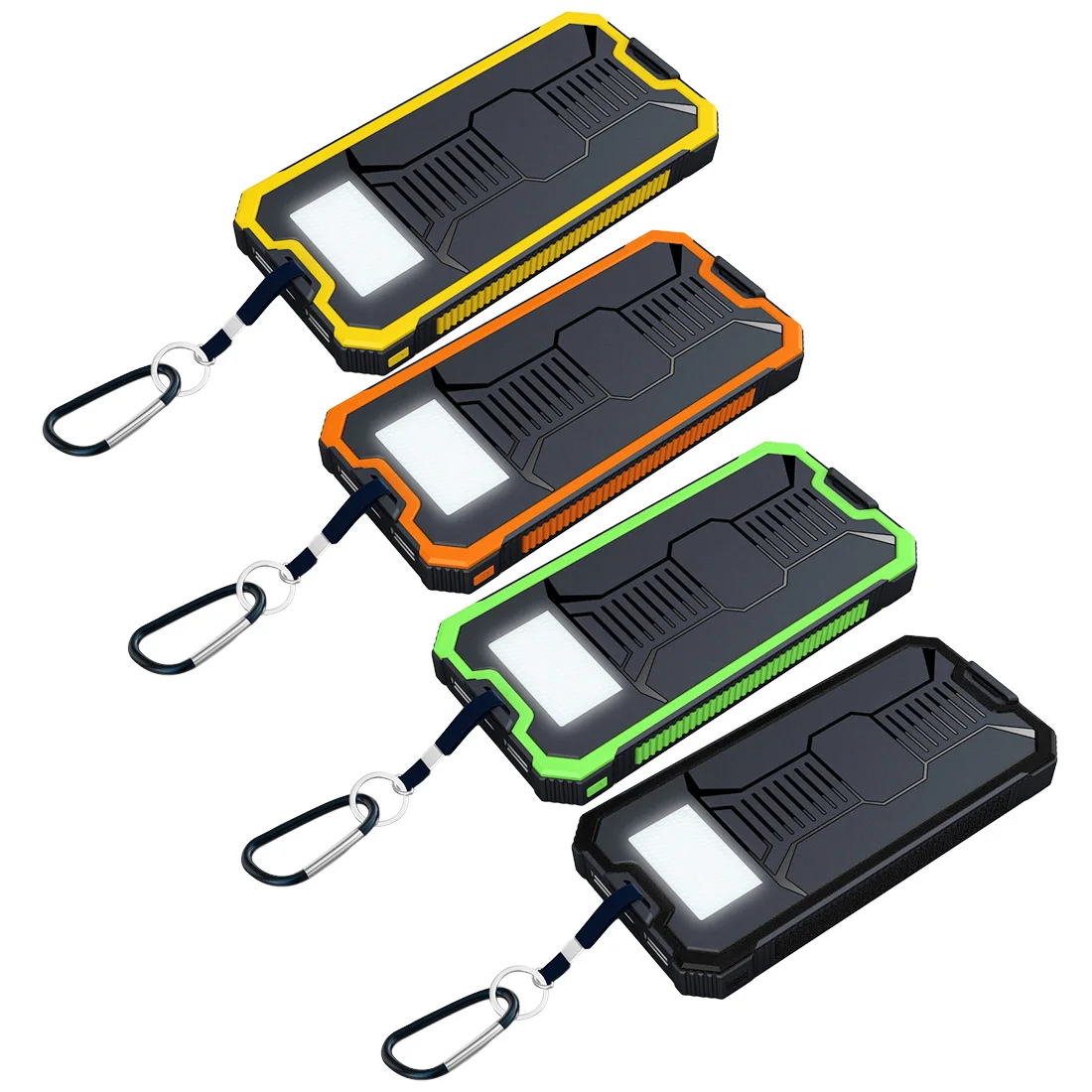 

Solar Mobile Power Supply Kit With Keychain Led Solar Panel Charger Storage Box Dual USB 18650 Power Bank Case No Battery