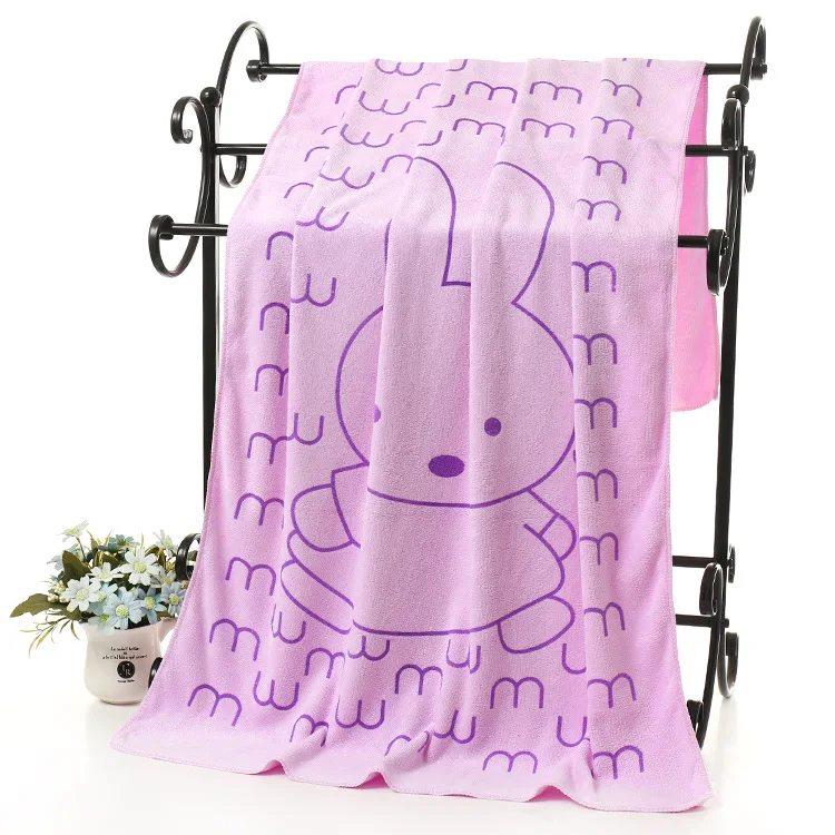 Пляжное полотенце из микрофибры с рисунком кролика из мультфильма, полотенце для ванной 70*140 см, абсорбирующее банное полотенце, мягкое полотенце для лица, для спортзала, s T2