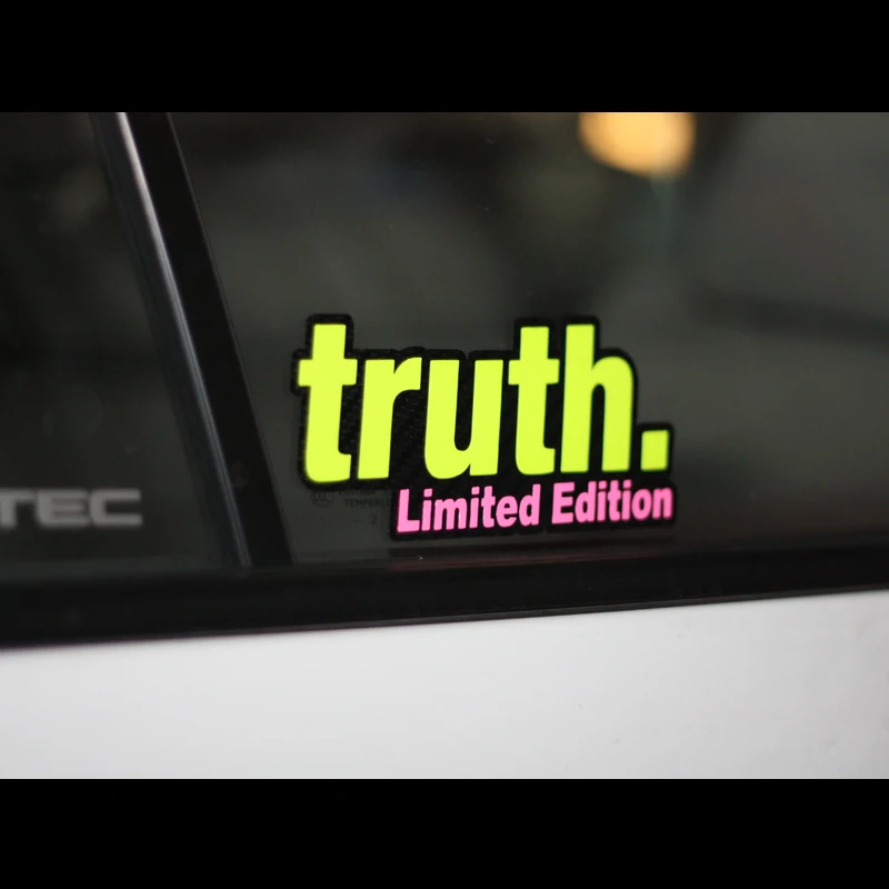 

XGS DECAL car for truth limited edition hell for jdm Neon yellow + pink + carbon fiber stickers applique