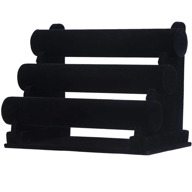 

Three-layer detachable flannel Jewelry Display Stand Bangle Bracelet Headwear Watch Holder Showcase Jewelery Show Rack