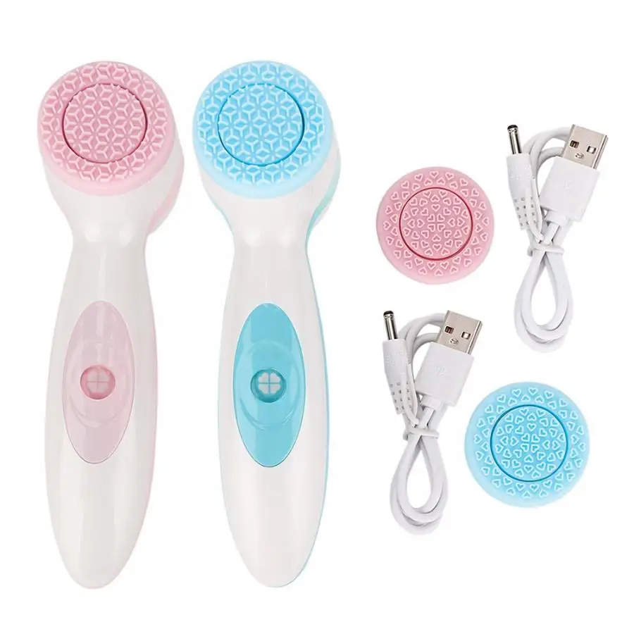 

2 Colors Electric Silicone Cleansing Instrument Pore Cleaner Brush Facial Detox Beauty Machine Face Clean Washing Brush 4