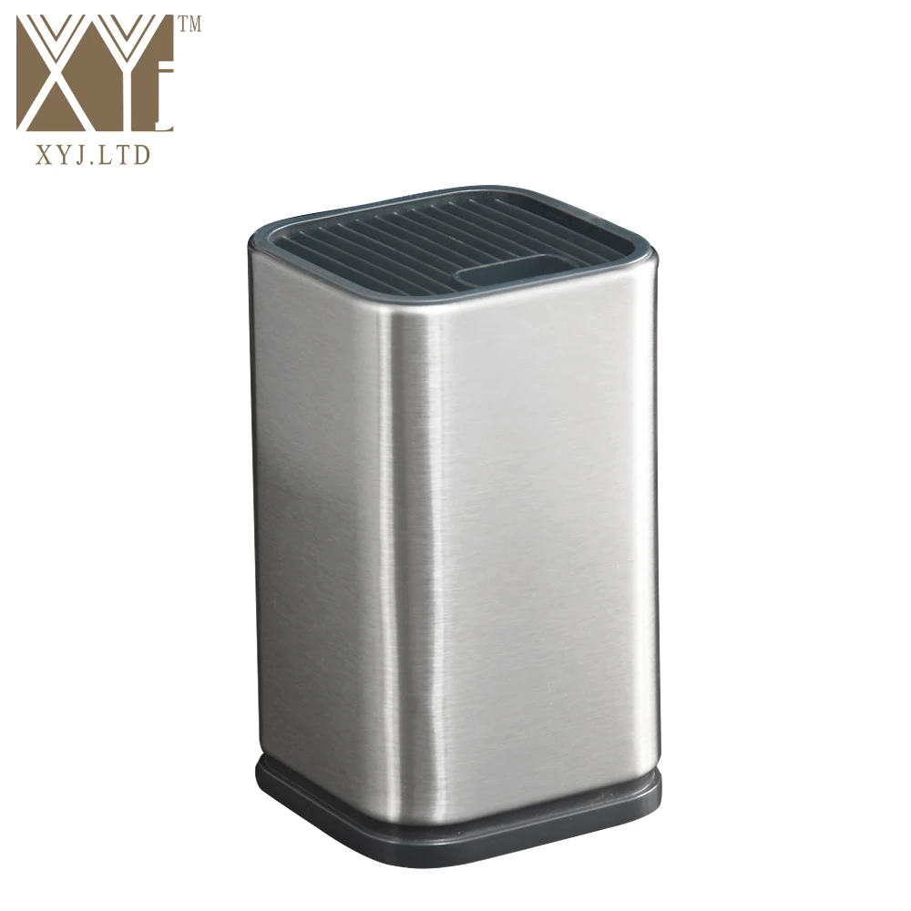 

XYj 6'' Kitchen Knives Holder Stainless Steel Sliver Knife Stand Big Capacity Universal Knives Block Kitchen Hotel Accessory