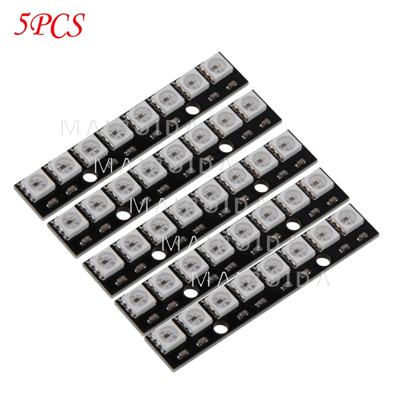 

5PCS WS2812 5050 RGB Module Black 8 Channel
