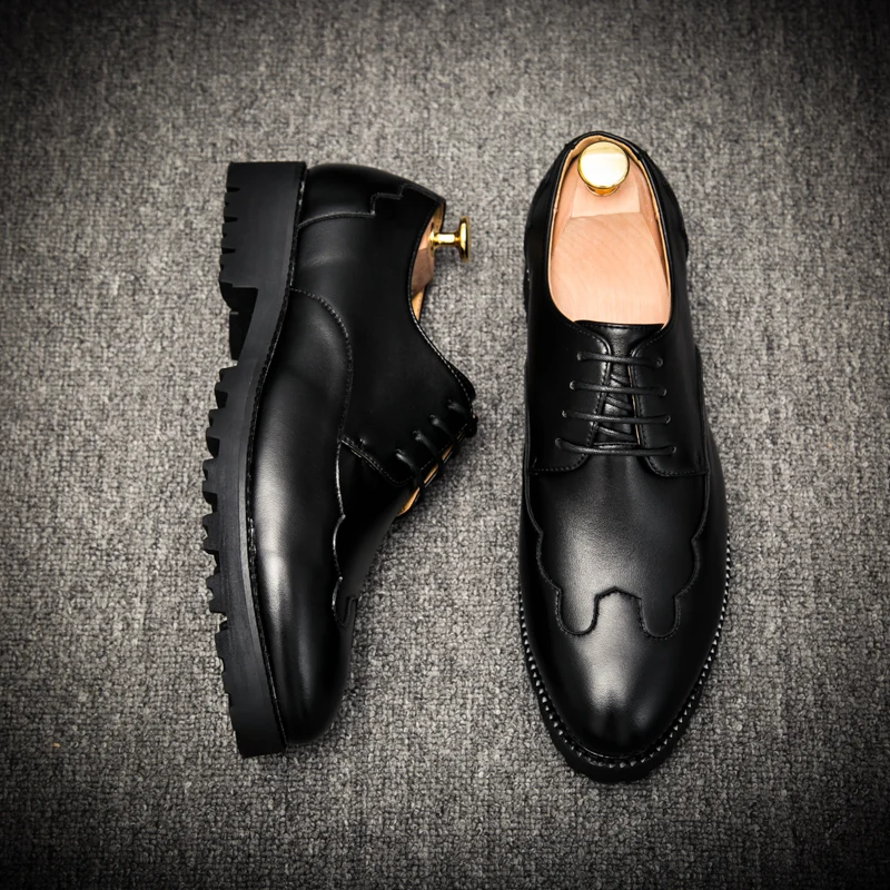 Apontado De Brogue Casamento Alta Homens Sapatos Vestir Flats Chegada Bonito Negócios Novos Oxfords Preto Dedo Qualidade 2017 0wS77