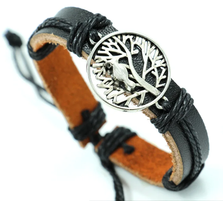 

Fashion Jewelry Leather Bracelet Tree Design Women Casual Personality Chain Bracelet Female Trendy Bracelet & Bangles