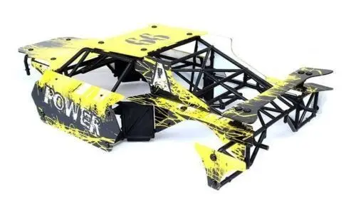 

RC Yellow/Black Body with Roll Cage Kits for Losi 5ive-T 1/5 SCALE GAS LOSB0019 4x4 Truck RC 5T QL LT