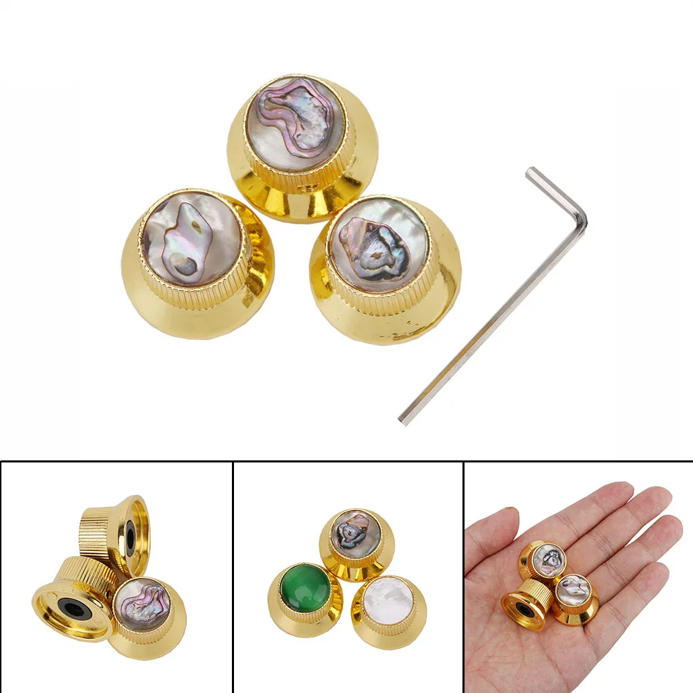 1 Set Guitar Knobs Metal Gold Color Speed Control Volume Tone for