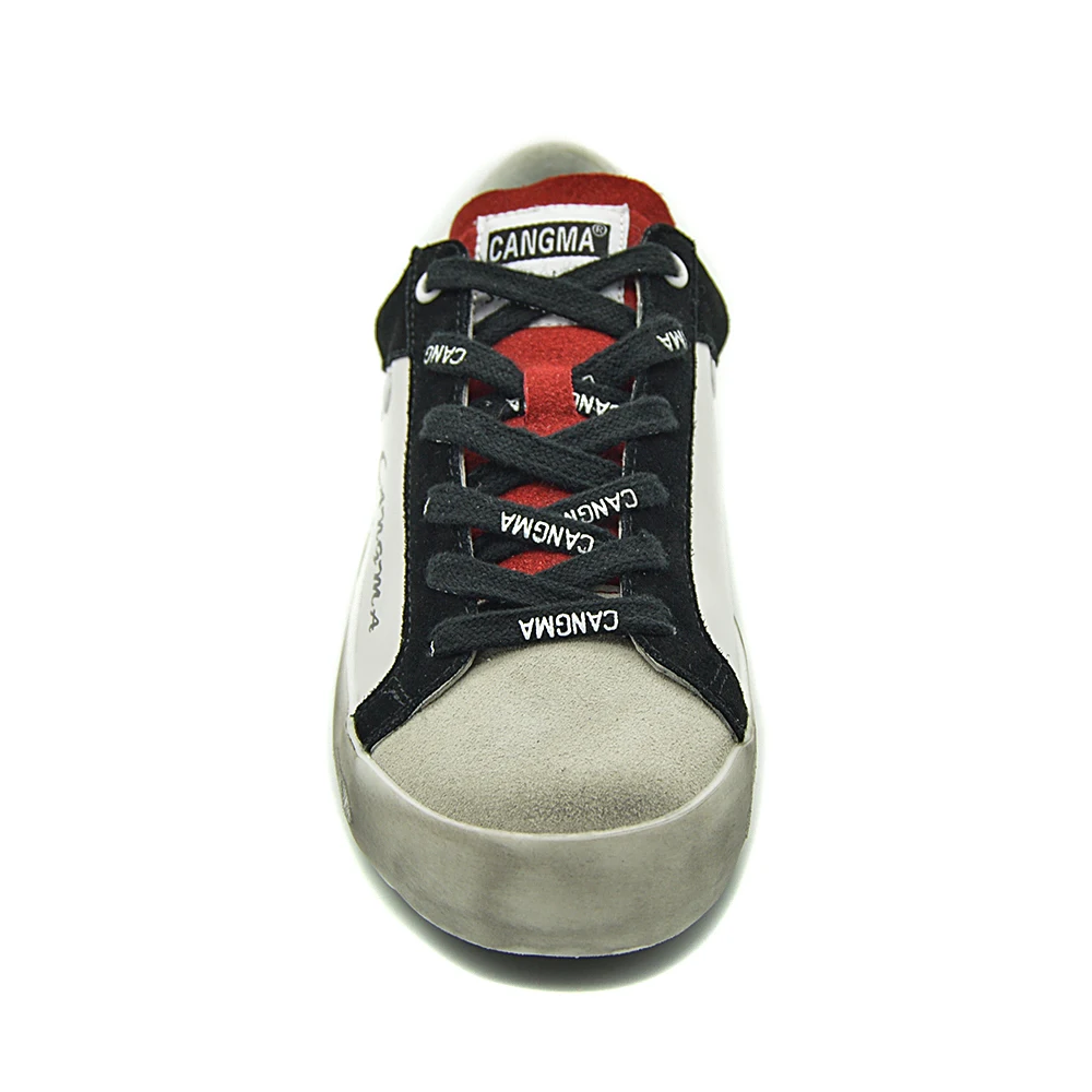 CANGMA/Женская обувь больших размеров; брендовая белая женская обувь в стиле ретро; кроссовки из натуральной кожи; замшевая повседневная обувь на плоской подошве; обувь для девочек