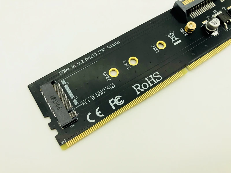 Переходник DDR4 на M.2 SATA переходник Память DIMM NGFF SSD B Key 15Pin Power 7pin порт материнскую
