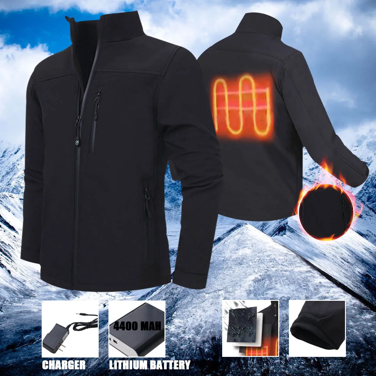 

Hot Selling Mens Womens Outdoor Heated Battery HeatingJacket Winter Carbon Fiber Electric Thermal Clothing Jacket