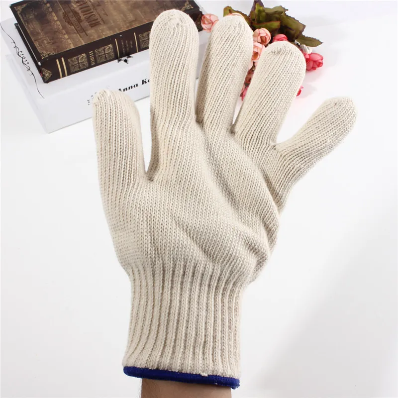 

1pcs Thicken Double Cotton 450 Celsius High Quality Super Heat Resistant Anti Burn Heatproof Gloves Oven Kitchen White