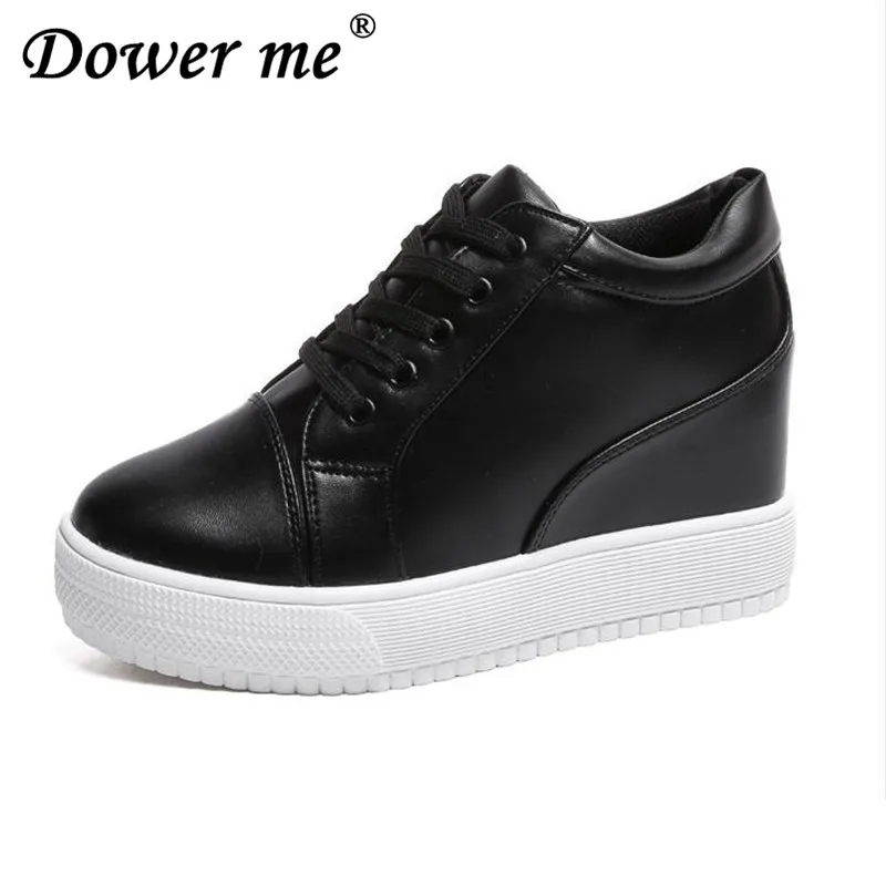 

2017 Women High Heels Platform Wedge Shoes Tenis Feminino Casual Basket Femme Krasovki Valentine Shoes Gumshoe size 35-39 black