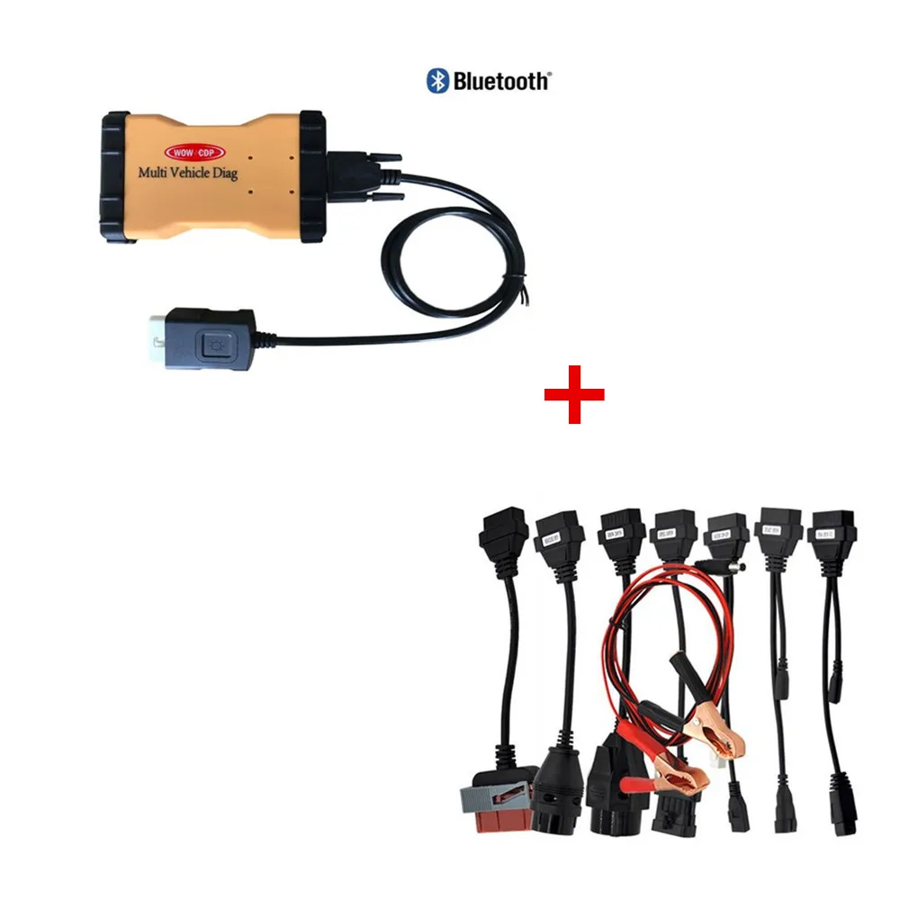 

2016 Multi Vehicle Diag VD TCS CDP Pro plus LED 3IN1 New with Bluetooth 2015.1 free active +8 pcs full set cable for car