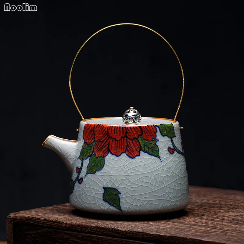 NOOLIM Jingdezhen Hand Painted Blue and White Porcelain Teapot Ceramic