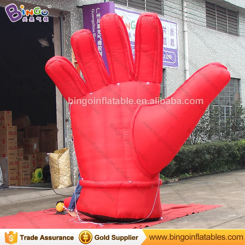 Customized 3 meters tall giant inflatable glove red airblown gloves