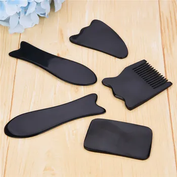 

5Pcs Gua Sha Board Handmade Horns Scraping Massage Plate Body Stimulate Stick Acupuncture Therapy TCM Therapy Gua Sha Stick 35