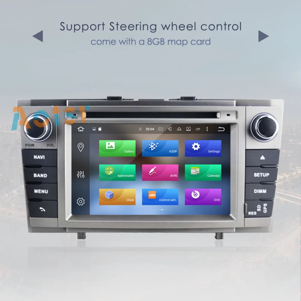 Top 7"8 Core Android 8.0 Car CD/DVD Player Stereo GPS Navigation Car Radio For Toyota Avensis T27 2009 2010 2011 2012 2013 2014 2015 4