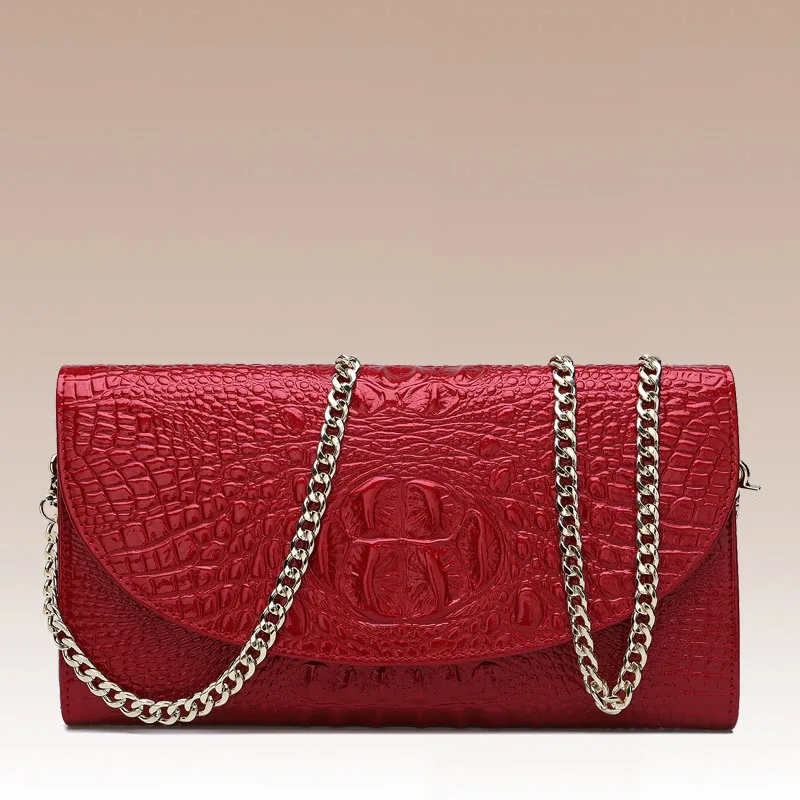 Women's new crocodile pattern handbags Cross-section multi-colored leather handbags Layered leather shoulder bag