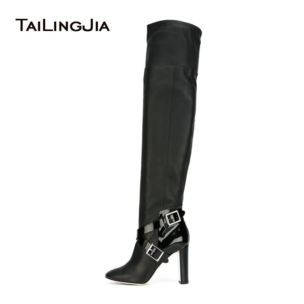 over the knee boots buckle