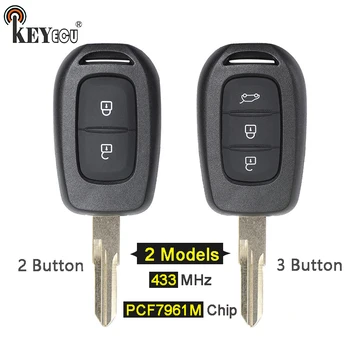 Keyforkess 433MHz muslimathitag AES Chip 2/ 3 pulsanti portachiavi a distanza per Renault Sandero Dacia Logan Lodgy Dokker Duster VAC102