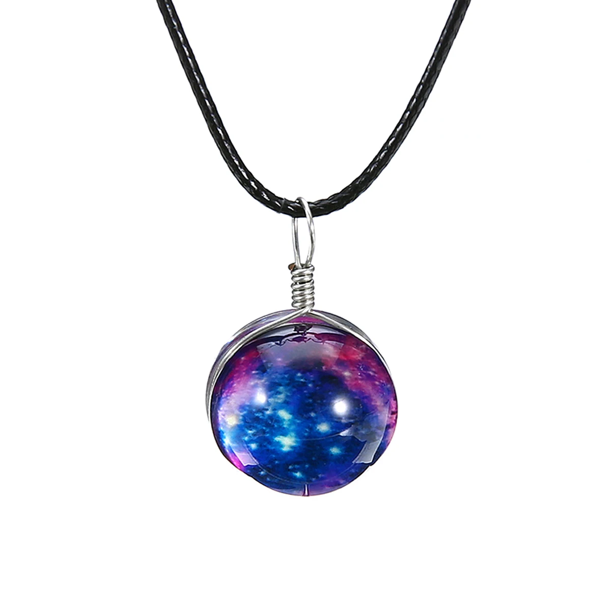 10Style Unisex Dreamy Glass Ball Necklace Shellhard Nebula Space Star Universe Galaxy Pattern Pendant Necklace Femme Jewelry
