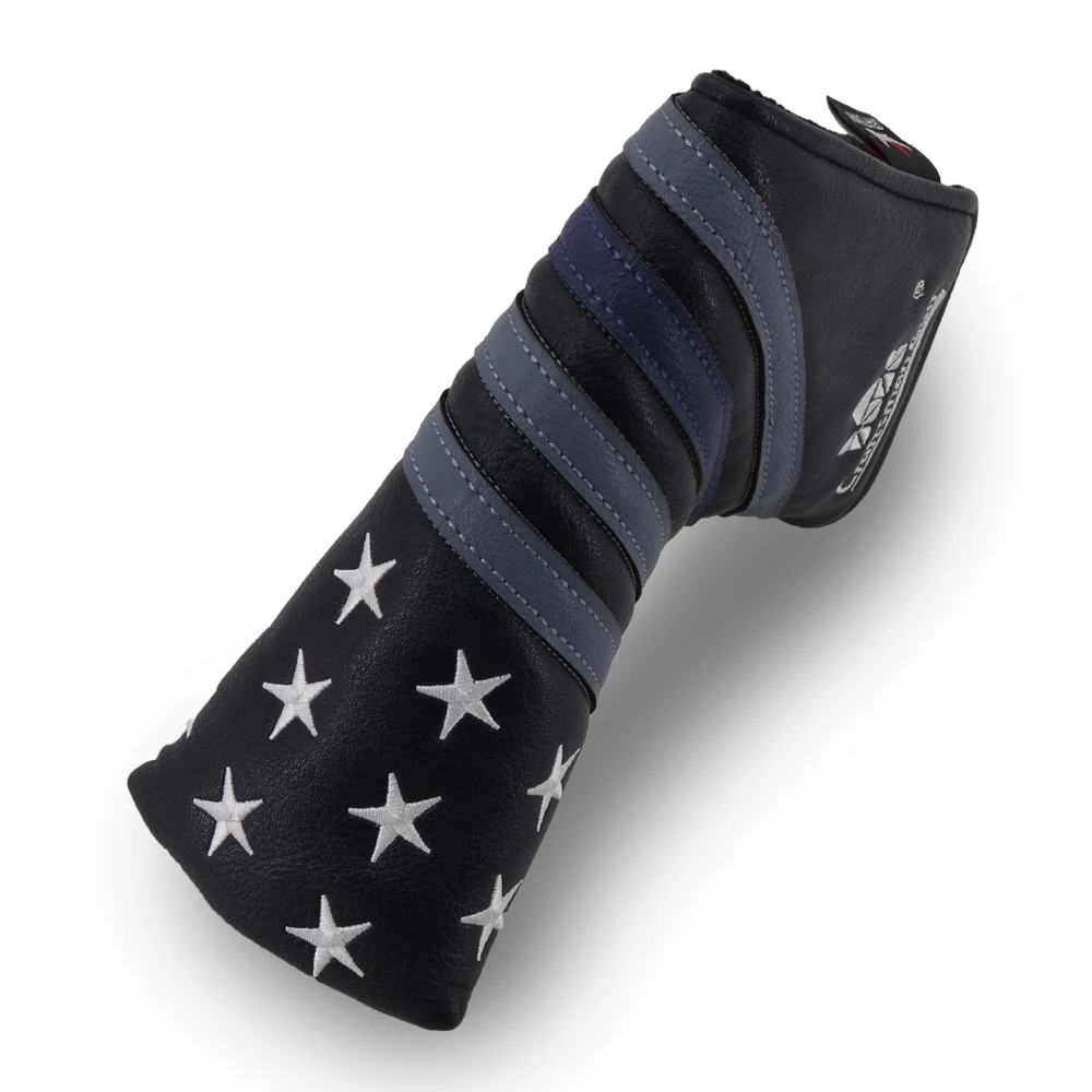 

Craftsman Golf Putter Cover Blade Ping USA Black & Star Stripe Retro Headcover with Magnetic Closure Blade Style