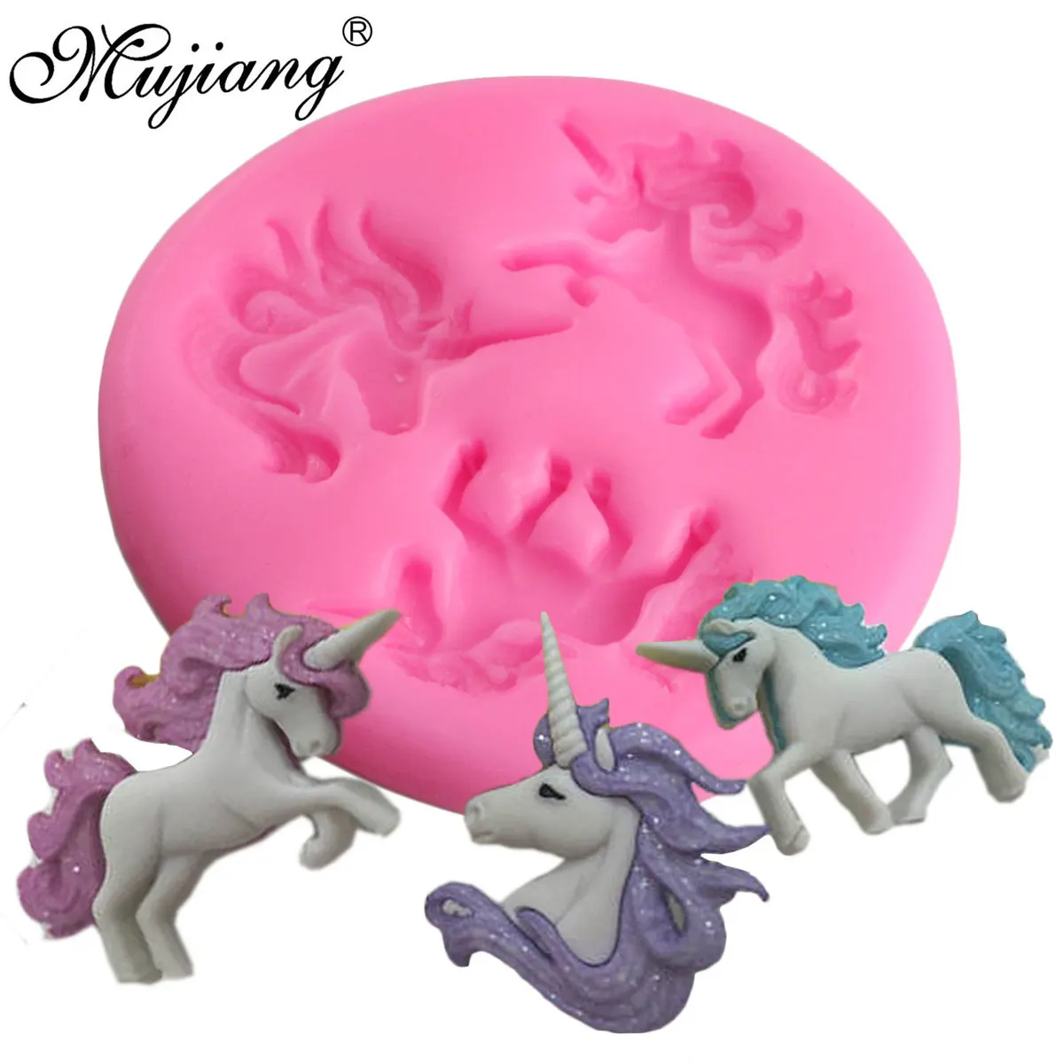 

Mujiang Baby Birthday Unicorn Silicone Mold Fondant Cake Decorating Tools Unicornio Candy Chocolate Gumpaste Polymer Clay Moulds
