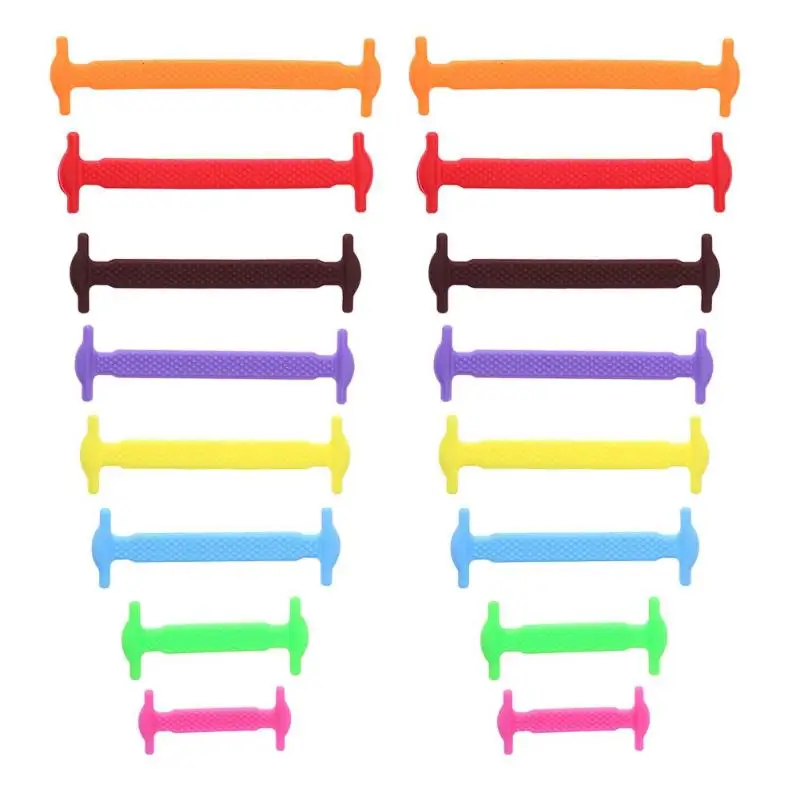 JOCESTYLE 8 Pairs/Set Silicone Shoelaces Children Elastic Multifunctional Colorful Family Matching Shoe Strings Ideal Baby Gifts