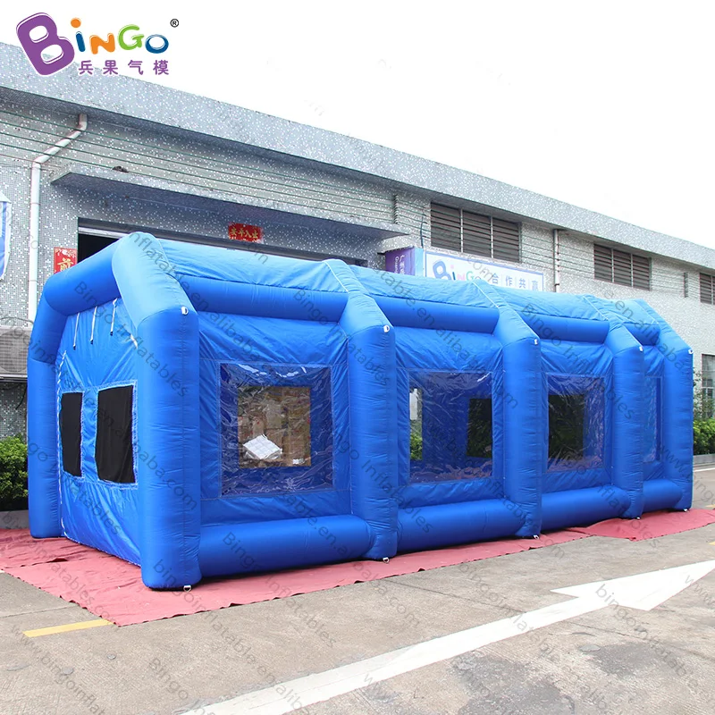  Personalized 8X4X3 meters blue inflatable paint tent / portable inflatable spray paint tent for car