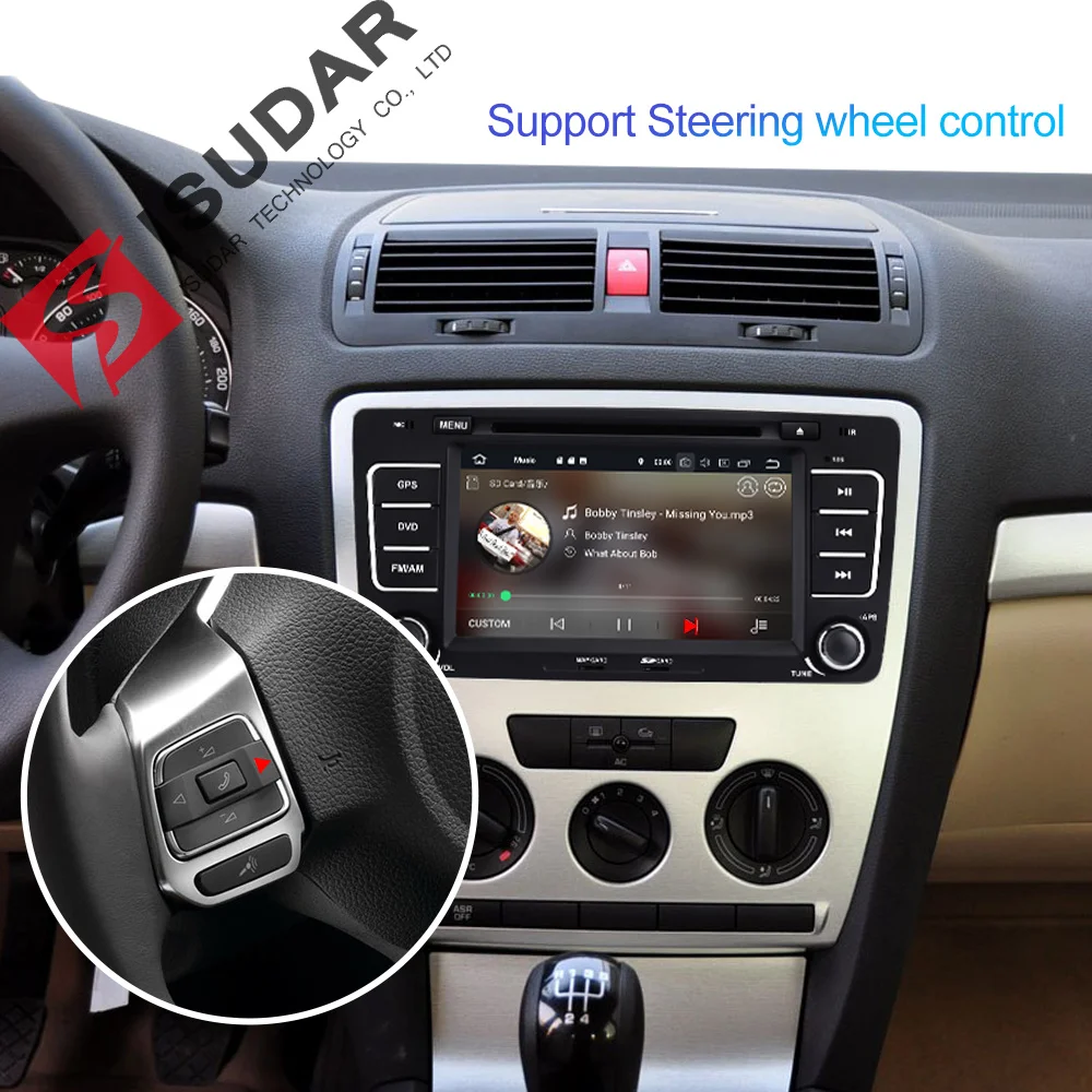 Flash Deal Isudar 2 Din Auto Radio Android 9 For SKODA/Yeti/Octavia 2009 2010 2012 RAM 4G ROM 64GB 8 Core Car Multimedia DVD Player GPS DVR 4
