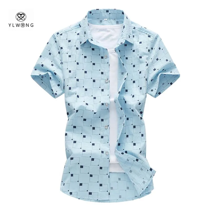 Plus Size Men Shirt Short sleeve Cotton Business Summer