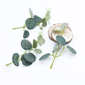 10pcs Artificial Plants for Wedding Home Decoration Bridal Accessories Clearance Fake Flowers Wreaths Silk Eucalyptus Leaves