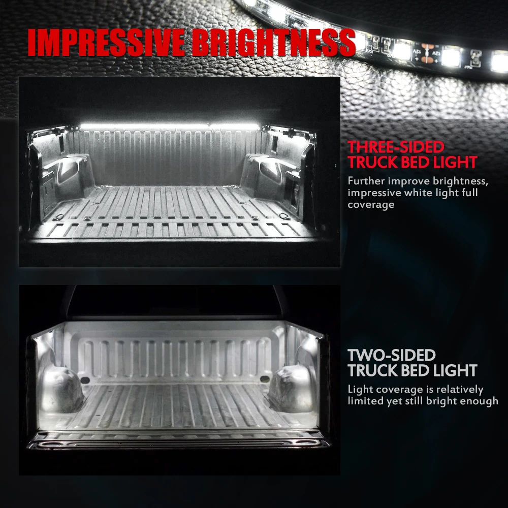 MICTUNING LED Truck Bed Lights 3Pcs 60" White Light Strip Lamp Waterproof Car MICTUNING LED Truck Bed Lights 3Pcs 60" White Light Strip Lamp Waterproof Car