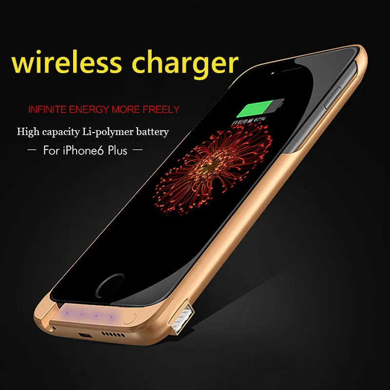 New LED Power Case For iPhone 6 Plus font b Wireless b font Charge Case 8000mAh