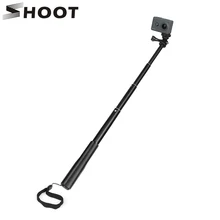 SHOOT Adjustable Aluminum Selfie Stick Monopod for GoPro Hero 7 6 5 Black Silver Session Xiaomi Yi 4K Sjcam Sj4000 Action Camera shoot 19 49cm portable selfie stick extend monopod for gopro hero 7 5 6 session xiaomi yi 4k sjcam sj4000 sj5000 eken h9 camera