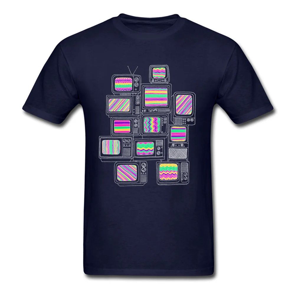 Cool Short Sleeve Tops & Tees Summer Fall O-Neck Pure Cotton Men T Shirt Interference Cool Tee-Shirts Family Top Quality Interference navy