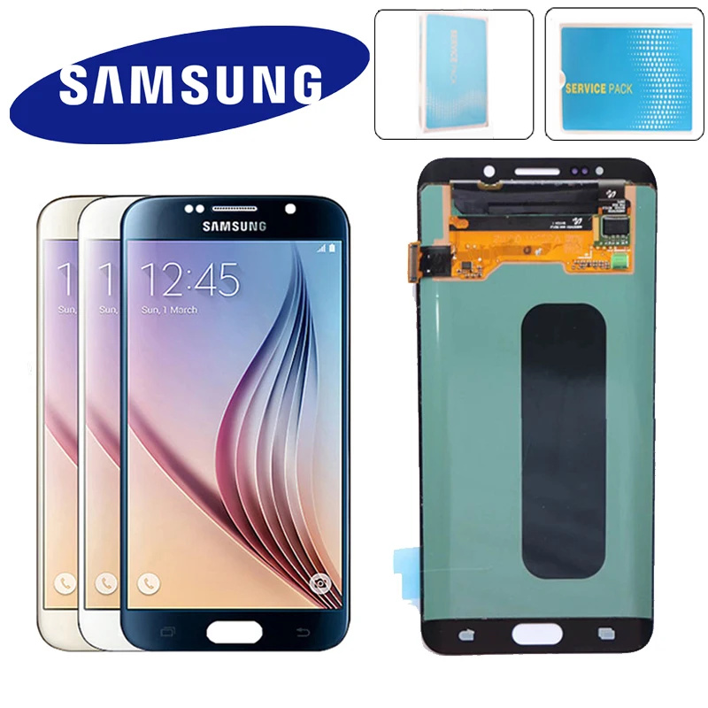 100% протестированный 5 1 ''Супер AMOLED LCD для Samsung Galaxy S6 G920 G920F G920i G920W8 ЖК дисплей