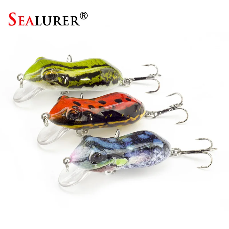 

SEALURER Boxed Fishing Lures Float Minnow Like Frog Artifical Fishfrog 60mm/10g with 2 Treble Hooks Topwater Bait Lure