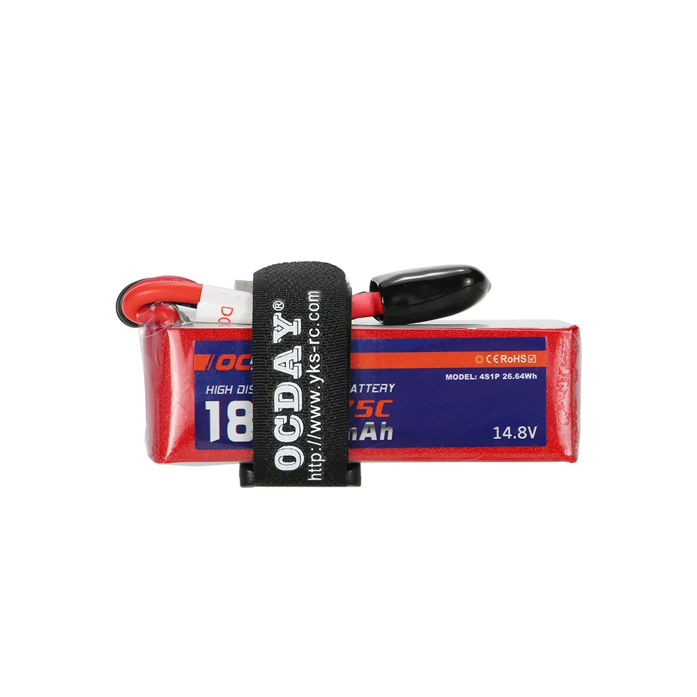 

OCDAY 14.8V 1800mAh 75C 4S Discharge LiPo Battery with XT60 Plug for 150-280 RC Racing Quadcopter QAV180 QAV250 ZMR250 Drone