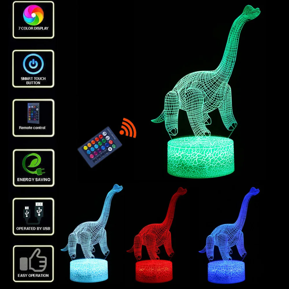 

3d lamp LED Night light 3D lamp Decorative lights for room With 7 Color Changing led Night light usb night light unicorn