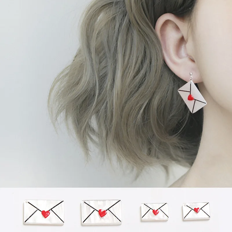 

Acrylic Envelope earring Women Dangle Earrings Love envelope earring stud for girl gift