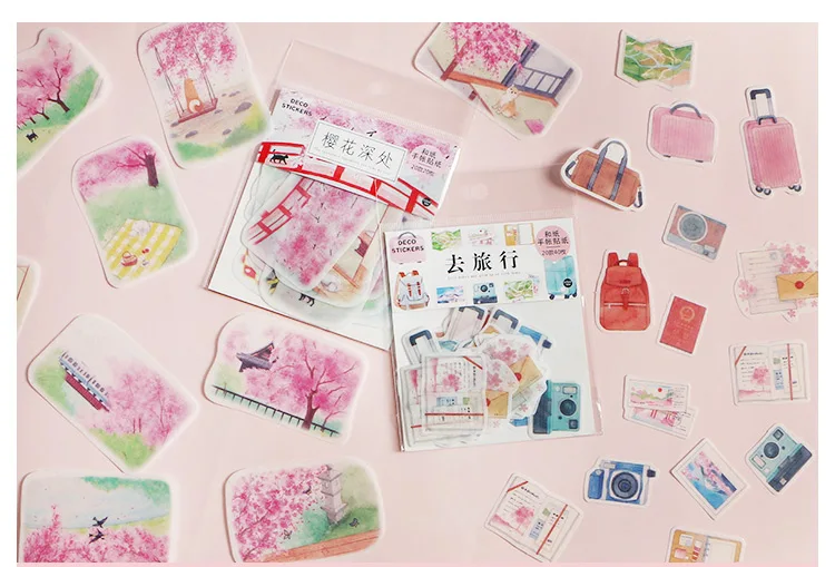 Радужный дождь Сакура бабочка пуля журнал декоративная наклейка для ежедневника украшение для альбома DIY стикер s школьный офис поставка