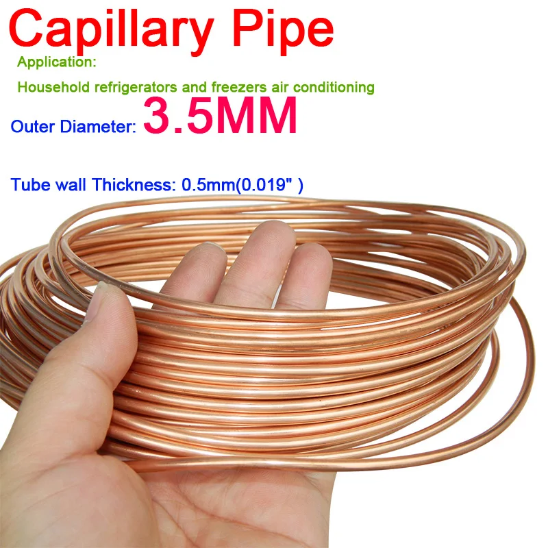 1M 3.5mm Dia Copper Tone Refrigeration Capillary Pipe Tubing Coil refrigeration for equipment plumbing hardware | Электронные
