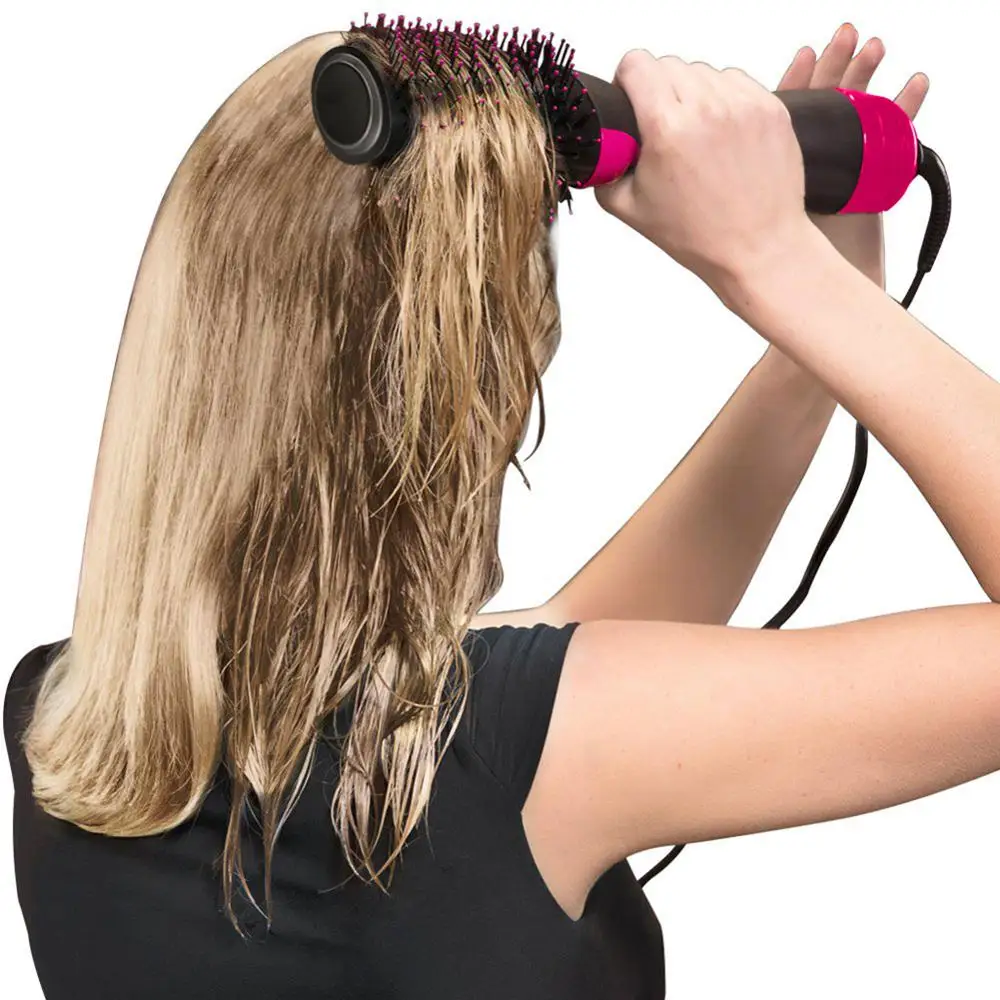 

Blow dryer comb hair dryer with comb hot warm cold wind 3 settings smooth hair negative ion fast convenient hot air brush