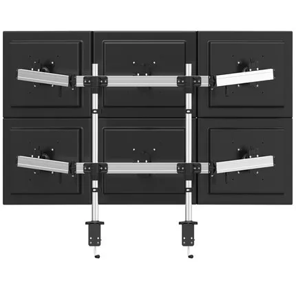 Алюминиевый сплав 6 экран монитор держатель Destop Зажимная Втулка бесшовное соединение полное движение тв крепление жк-кронштейн для 6 экран s