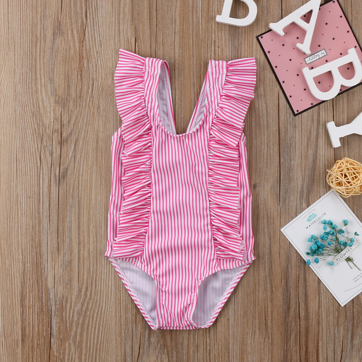 Детский купальник Pudcoco в полоску без рукавов|baby girl swimwear|baby swimwear girlsbaby |